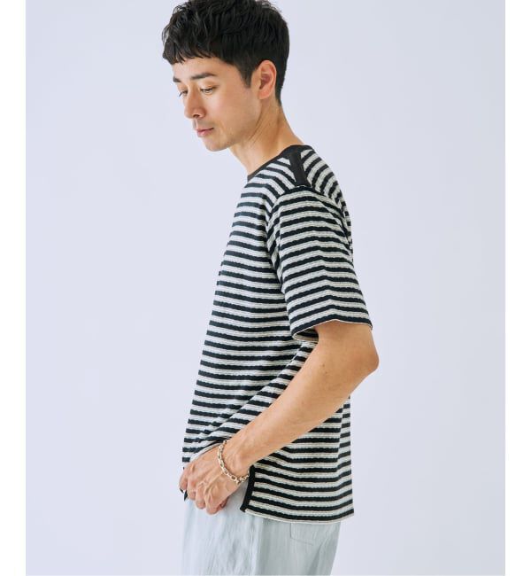 EDIFICE「パイル ボーダー ボートネック」|Tシャツ・カットソー|