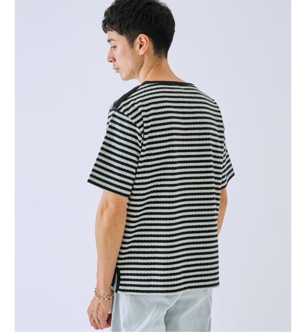 EDIFICE「パイル ボーダー ボートネック」|Tシャツ・カットソー|