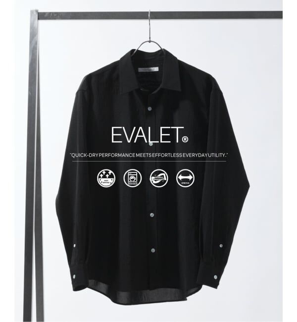JOURNAL STANDARD「EVALET / エバレット ST ライト レギュラー カラー シャツ」|シャツ・ブラウス|ブラック