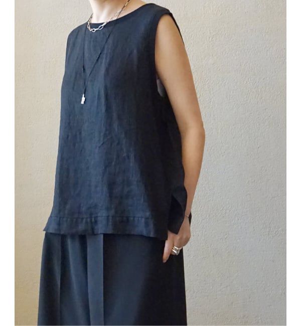 journal standard luxe「フレンチリネンツイルノースリーブブラウス」|シャツ・ブラウス|ブラック