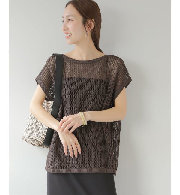 JOURNAL STANDARD relume「2WAYメッシュニットフレンチスリーブ」|ニット・セーター|ブラウン
