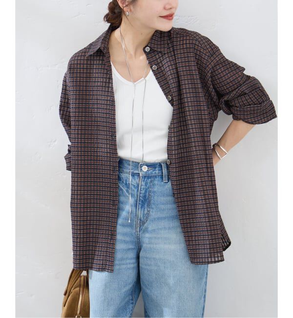 JOURNAL STANDARD「シアーチェックオーバーシャツ」|シャツ・ブラウス|
