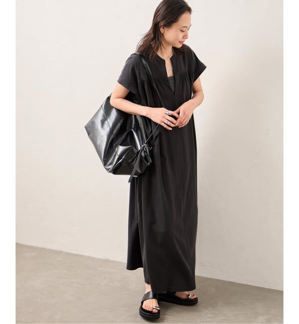 JOURNAL STANDARD「麻混ギャザーワンピース」|ワンピース|