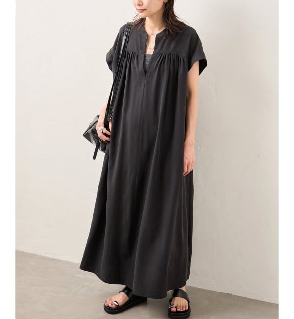 JOURNAL STANDARD「麻混ギャザーワンピース」|ワンピース|