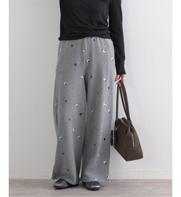 U by SPICK&SPAN「ルーズストレート刺繍スウェットパンツ」|その他|