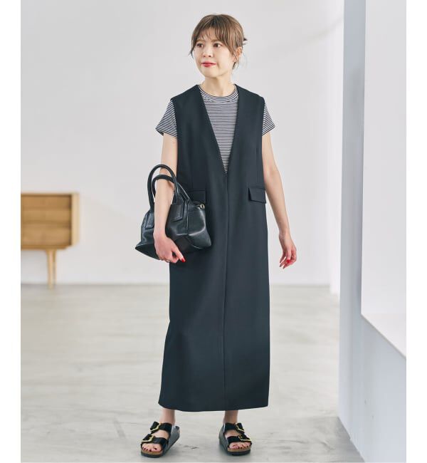 Spick and Span「《WEB限定 / 追加予約》ダブルクロスVネックワンピース」|ワンピース|