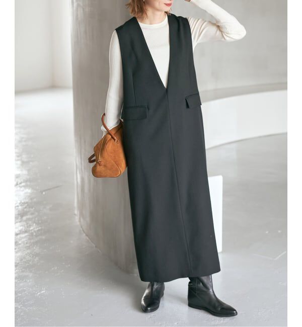 Spick and Span「《WEB限定 / 追加予約》ダブルクロスVネックワンピース」|ワンピース|