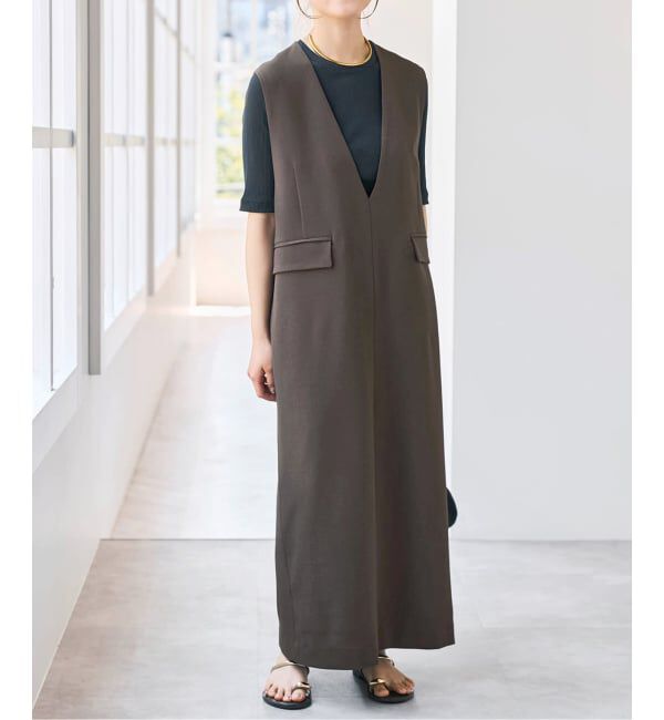 Spick and Span「《WEB限定 / 追加予約》ダブルクロスVネックワンピース」|ワンピース|