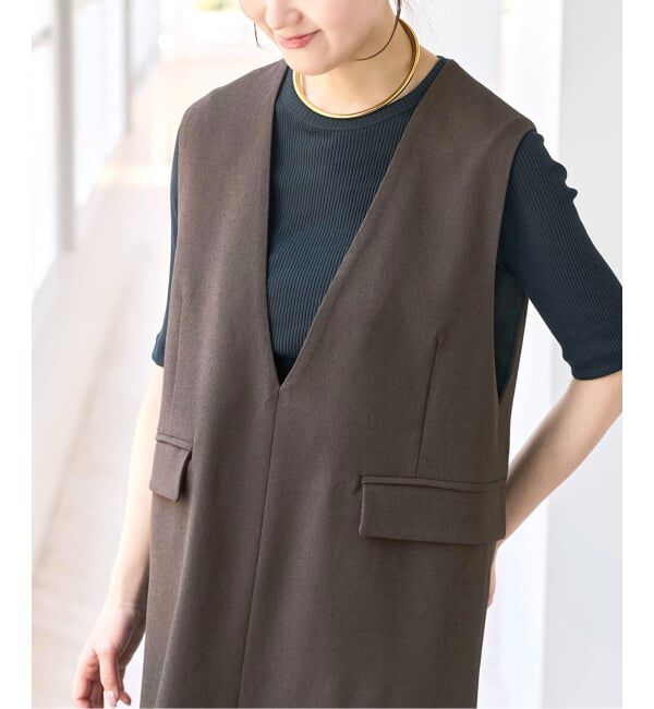 Spick and Span「《WEB限定 / 追加予約》ダブルクロスVネックワンピース」|ワンピース|