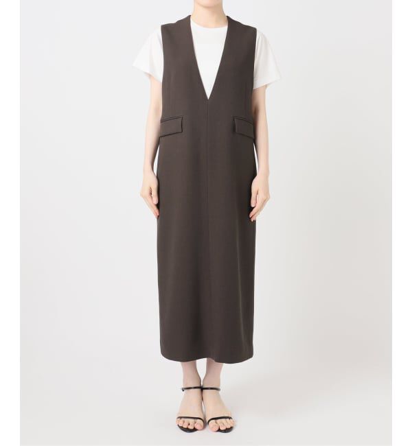 Spick and Span「《WEB限定 / 追加予約》ダブルクロスVネックワンピース」|ワンピース|