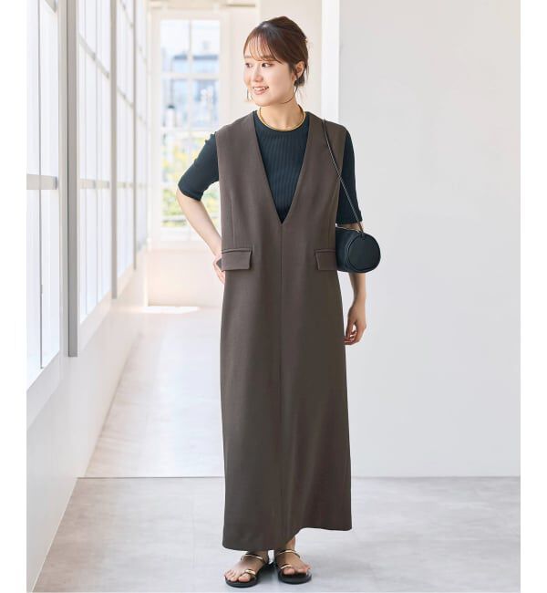 Spick and Span「《WEB限定 / 追加予約》ダブルクロスVネックワンピース」|ワンピース|