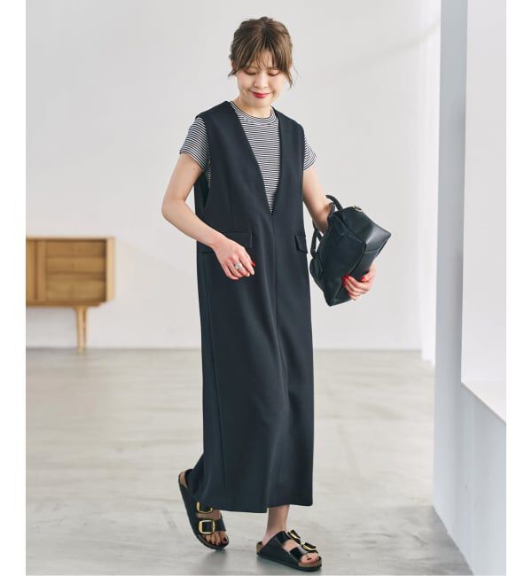 Spick and Span「《WEB限定 / 追加予約》ダブルクロスVネックワンピース」|ワンピース|