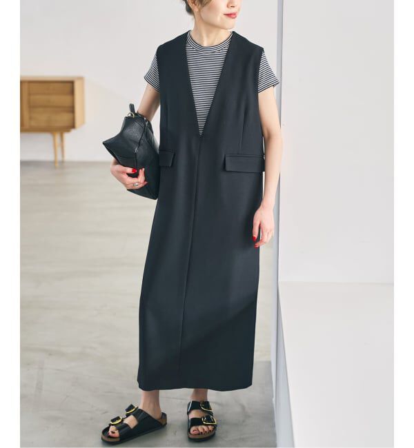 Spick and Span「《WEB限定 / 追加予約》ダブルクロスVネックワンピース」|ワンピース|
