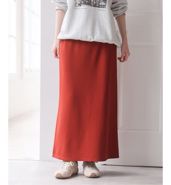 U by SPICK&SPAN「《予約》ロングカットスカート」|スカート|ボルドー