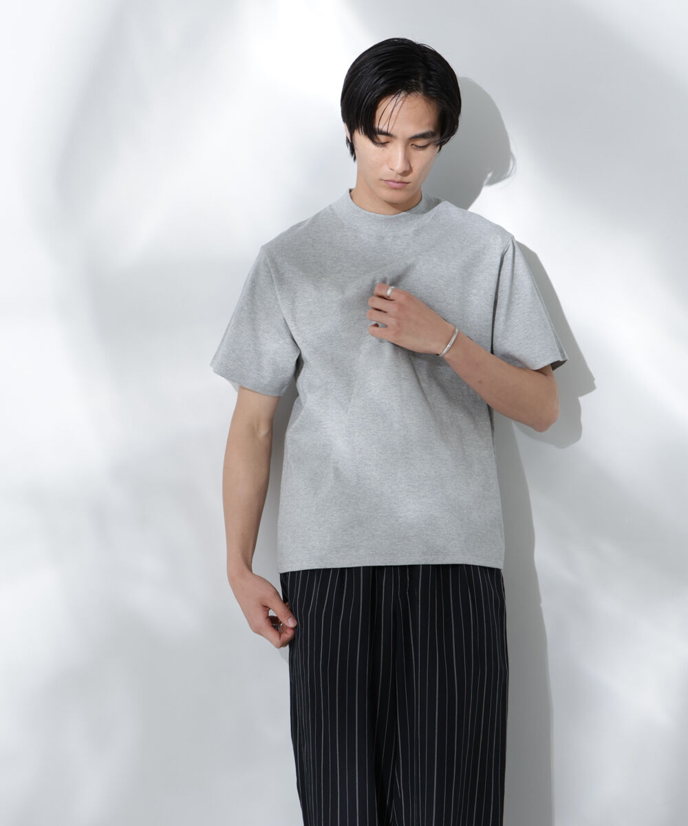 nano･universe「Anti Soaked(R)  汗染み防止 モックネックレギュラーシルエットTシャツ」|Tシャツ・カットソー|