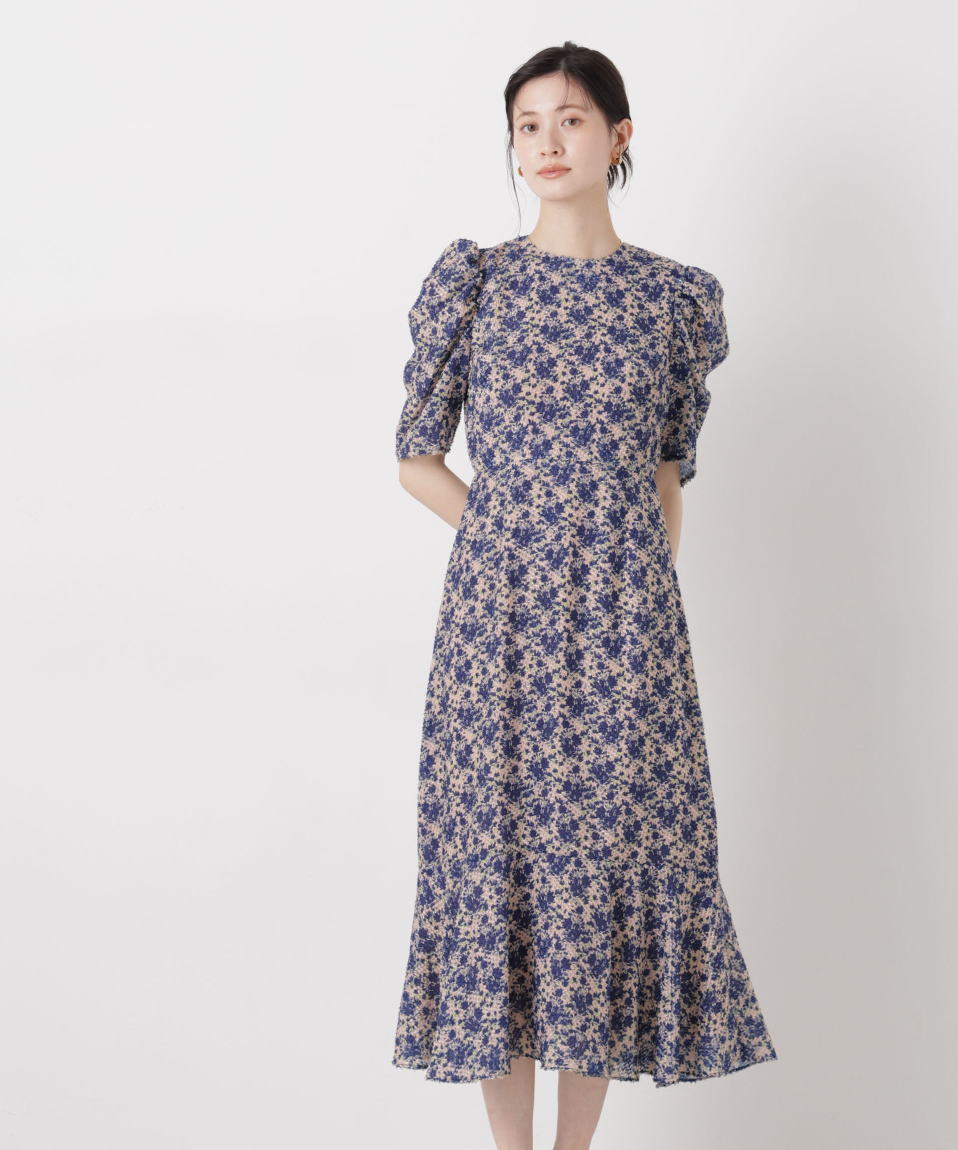 NANO universe「troisieme chaco/別注 CUT JACQUARD ワンピース」|ワンピース|ベージュ