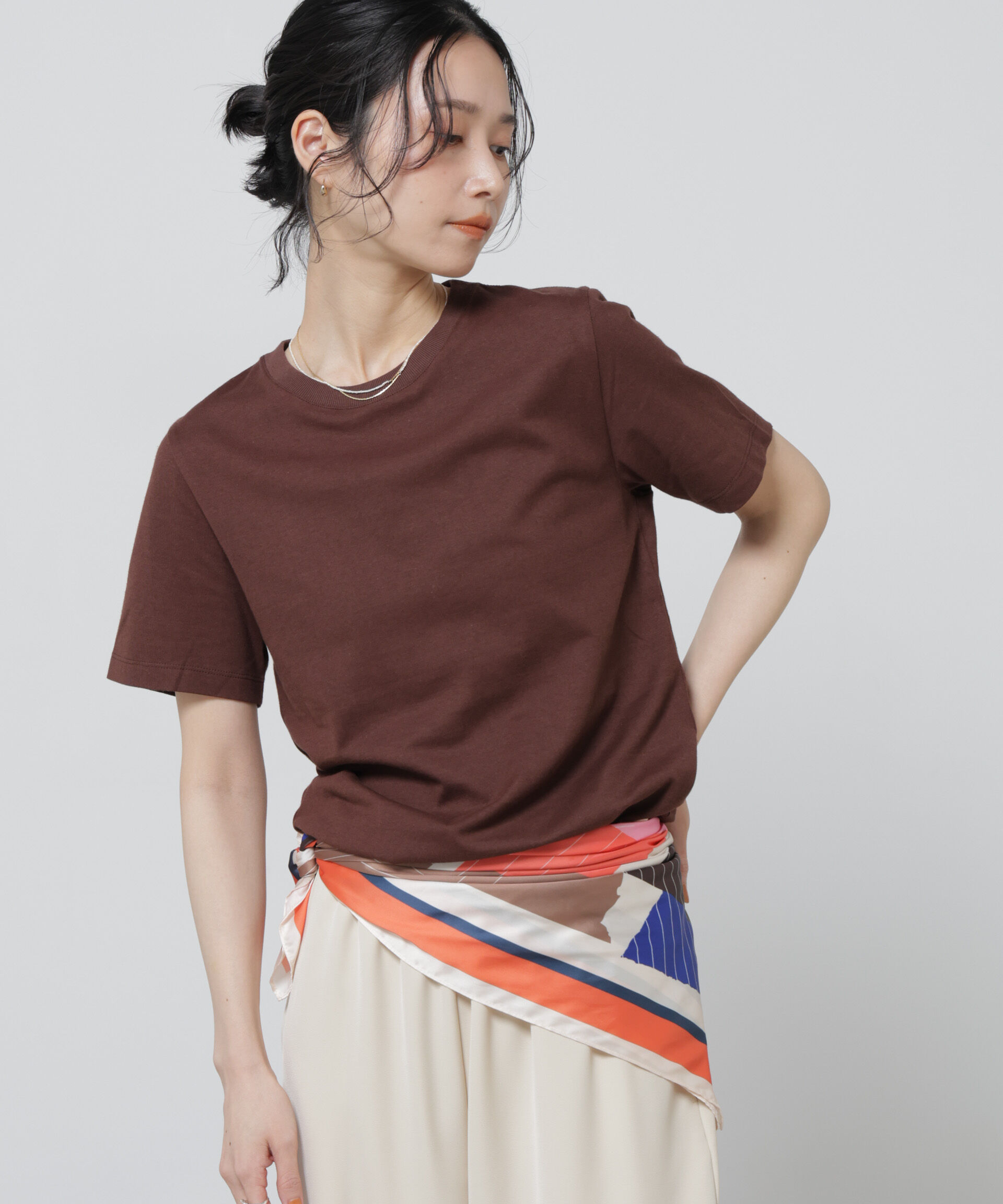 NANO universe「Anti Soaked(R) 汗染み防止カラフルクルーTシャツ」|Tシャツ・カットソー|