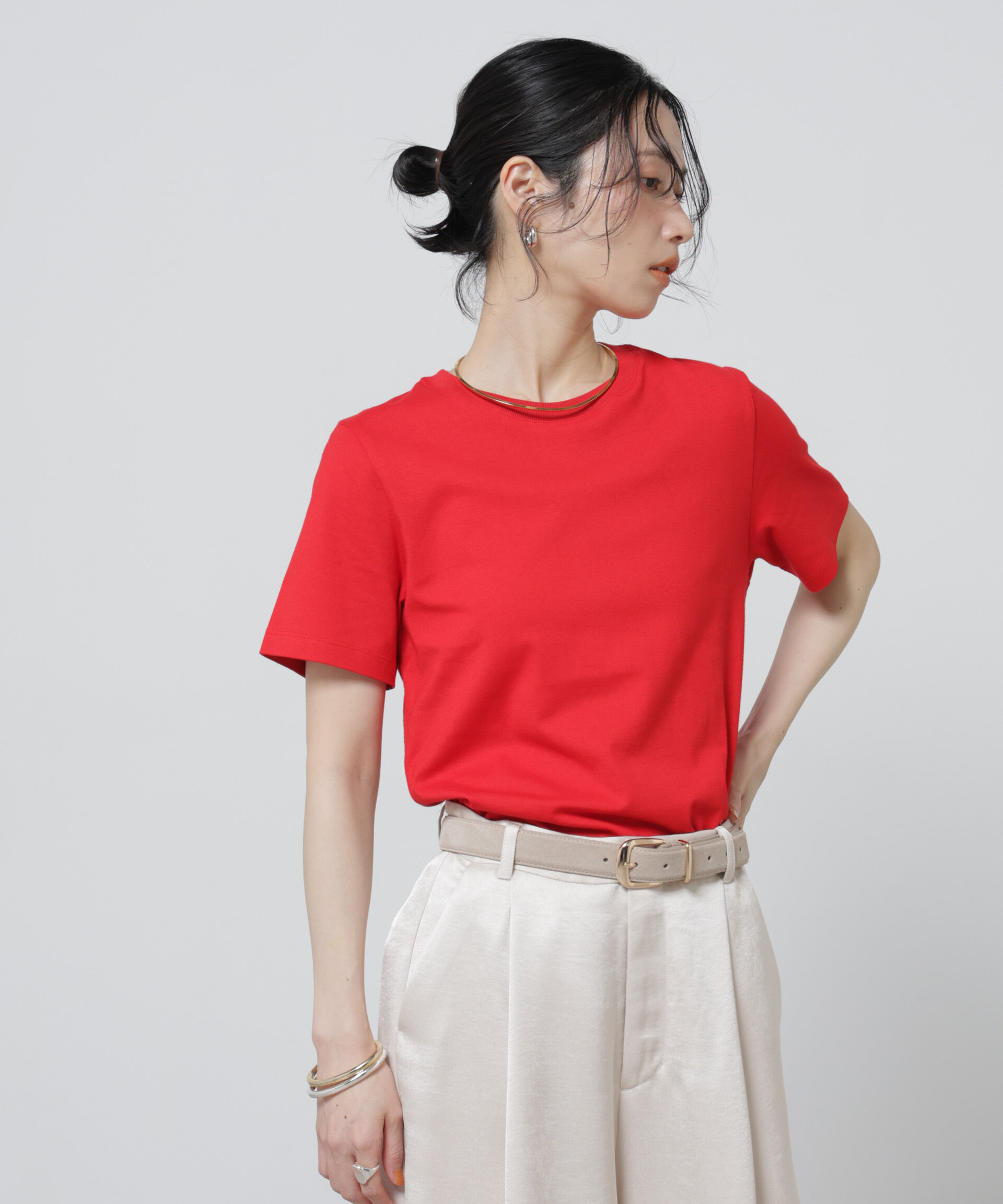 NANO universe「Anti Soaked(R) 汗染み防止カラフルクルーTシャツ」|Tシャツ・カットソー|