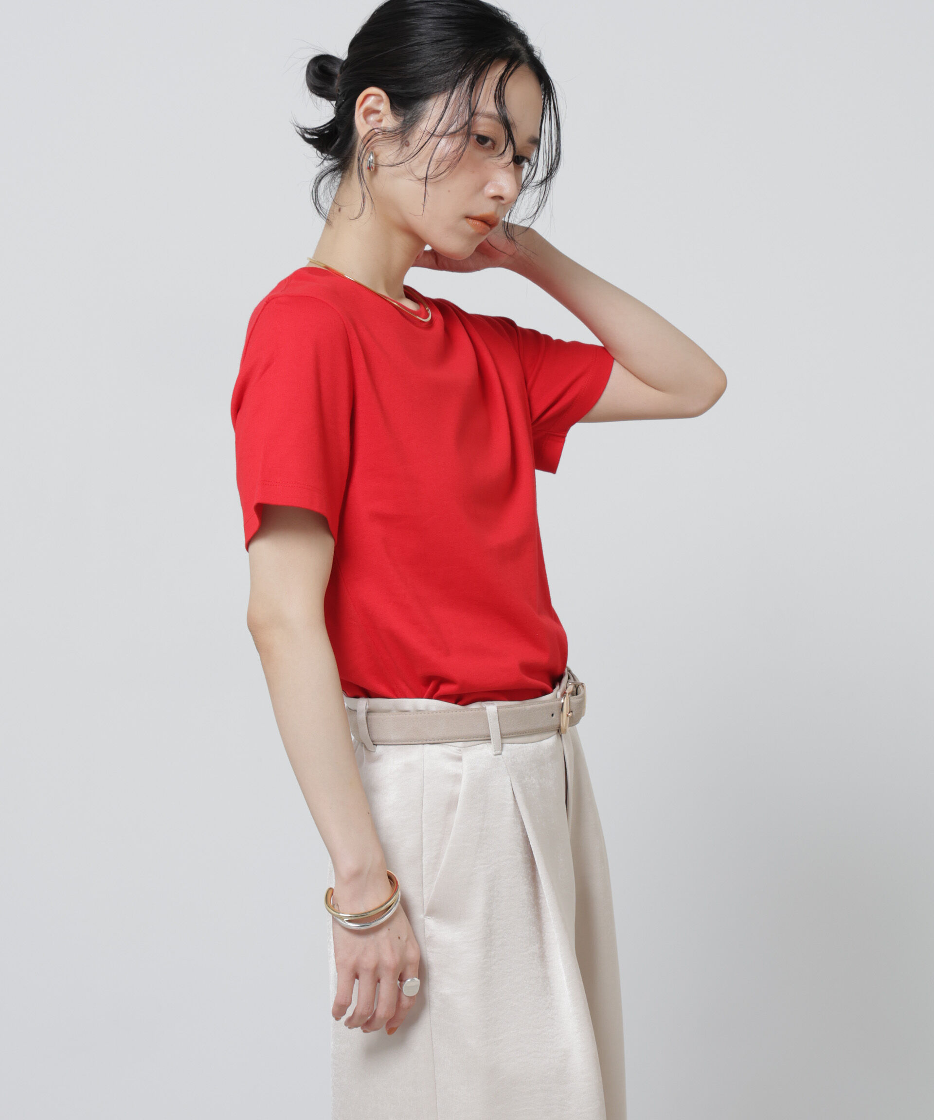 NANO universe「Anti Soaked(R) 汗染み防止カラフルクルーTシャツ」|Tシャツ・カットソー|