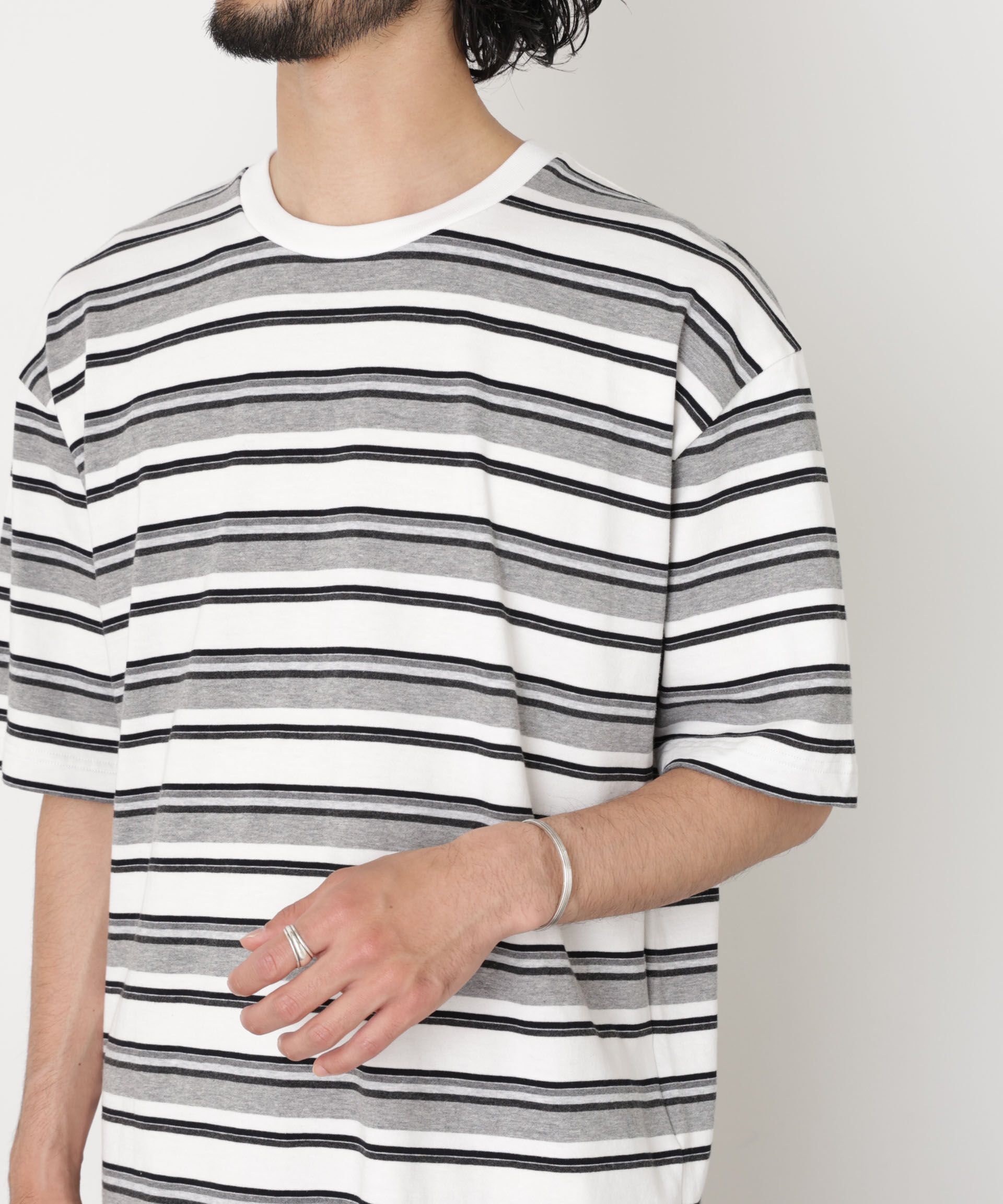 nano･universe「コーマコットンランダムボーダーTシャツ」|Tシャツ・カットソー|