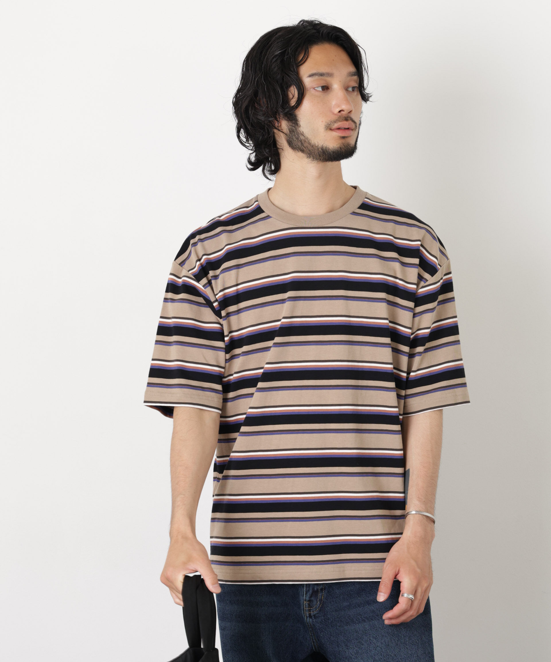 nano･universe「コーマコットンランダムボーダーTシャツ」|Tシャツ・カットソー|