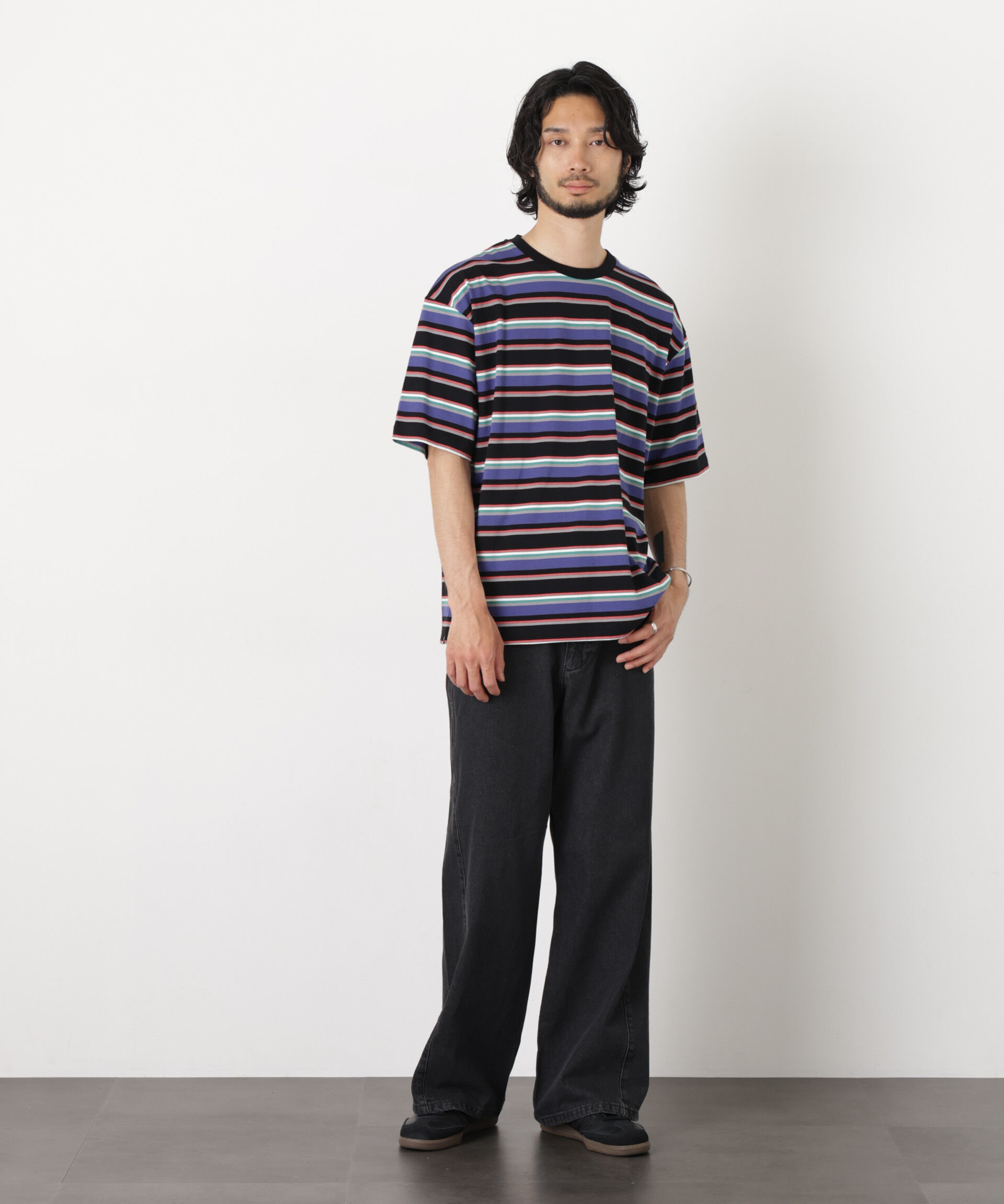 nano･universe「コーマコットンランダムボーダーTシャツ」|Tシャツ・カットソー|