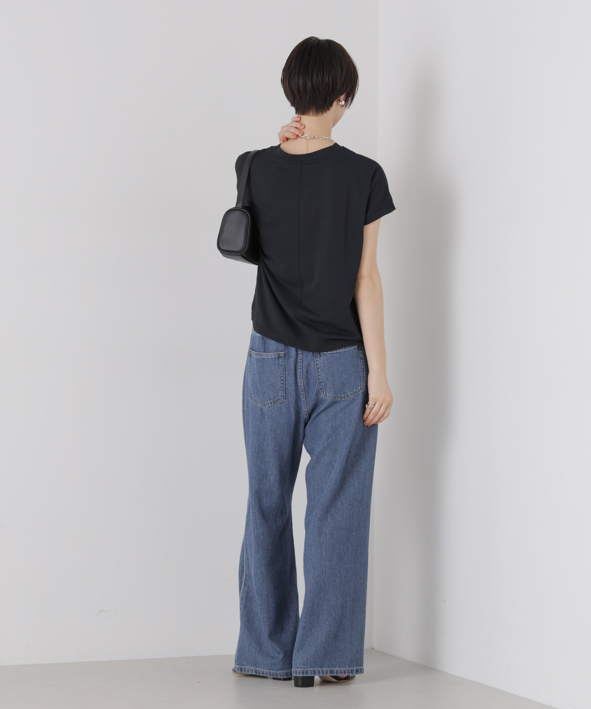 NANO universe「汗隠糸加工&多彩機能カットソー素材 ドルマンフレンチトップス」|Tシャツ・カットソー|