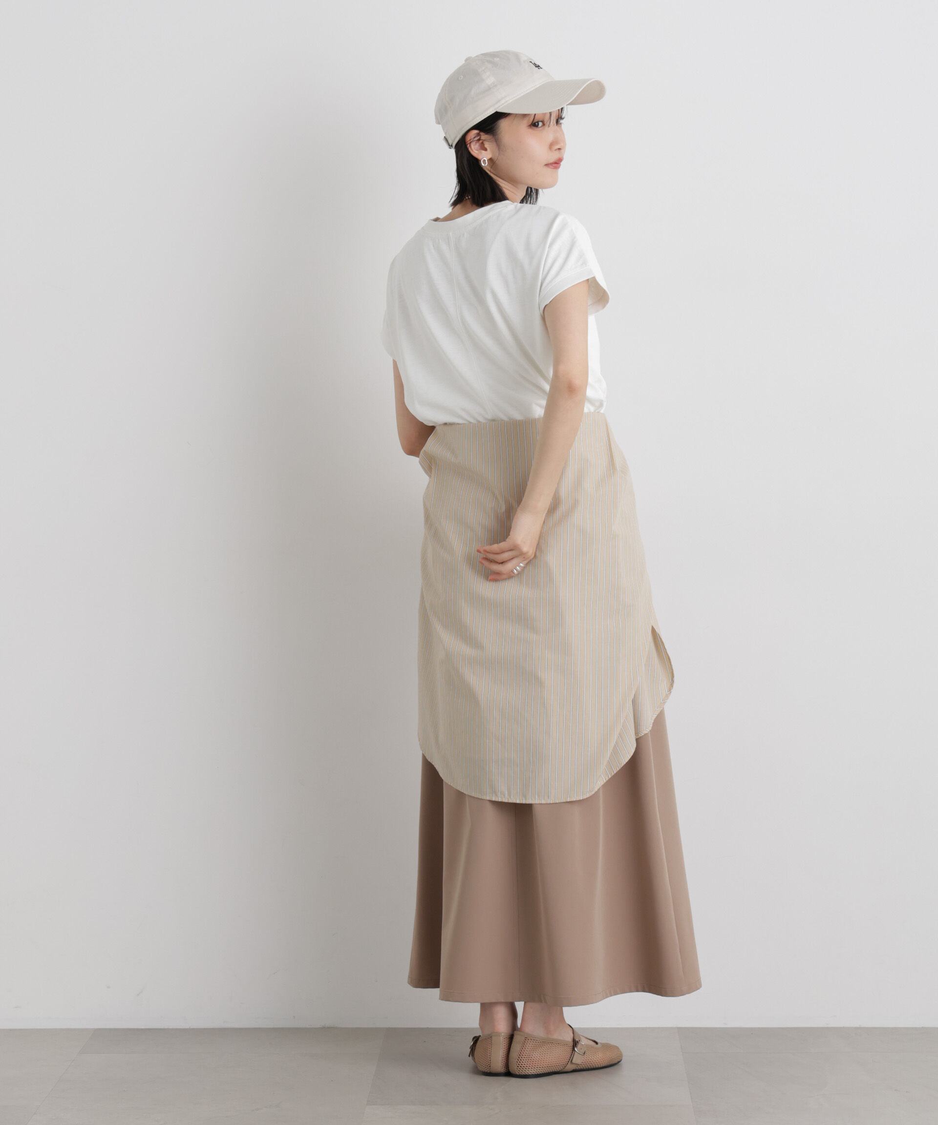 NANO universe「汗隠糸加工&多彩機能カットソー素材 ドルマンフレンチトップス」|Tシャツ・カットソー|