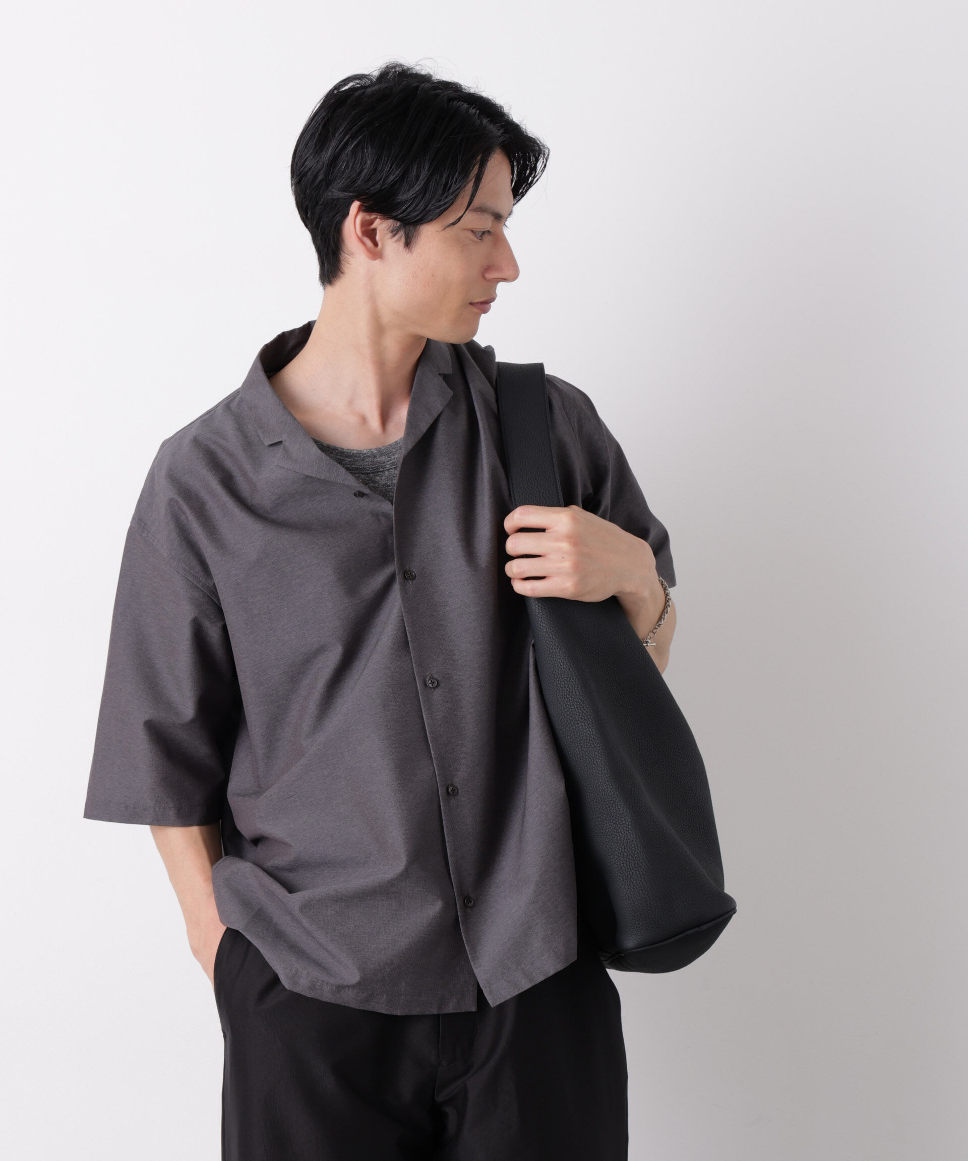 NANO universe「0 ZERO LAYER オープンカラーシャツ(セットアップ可)」|シャツ・ブラウス|