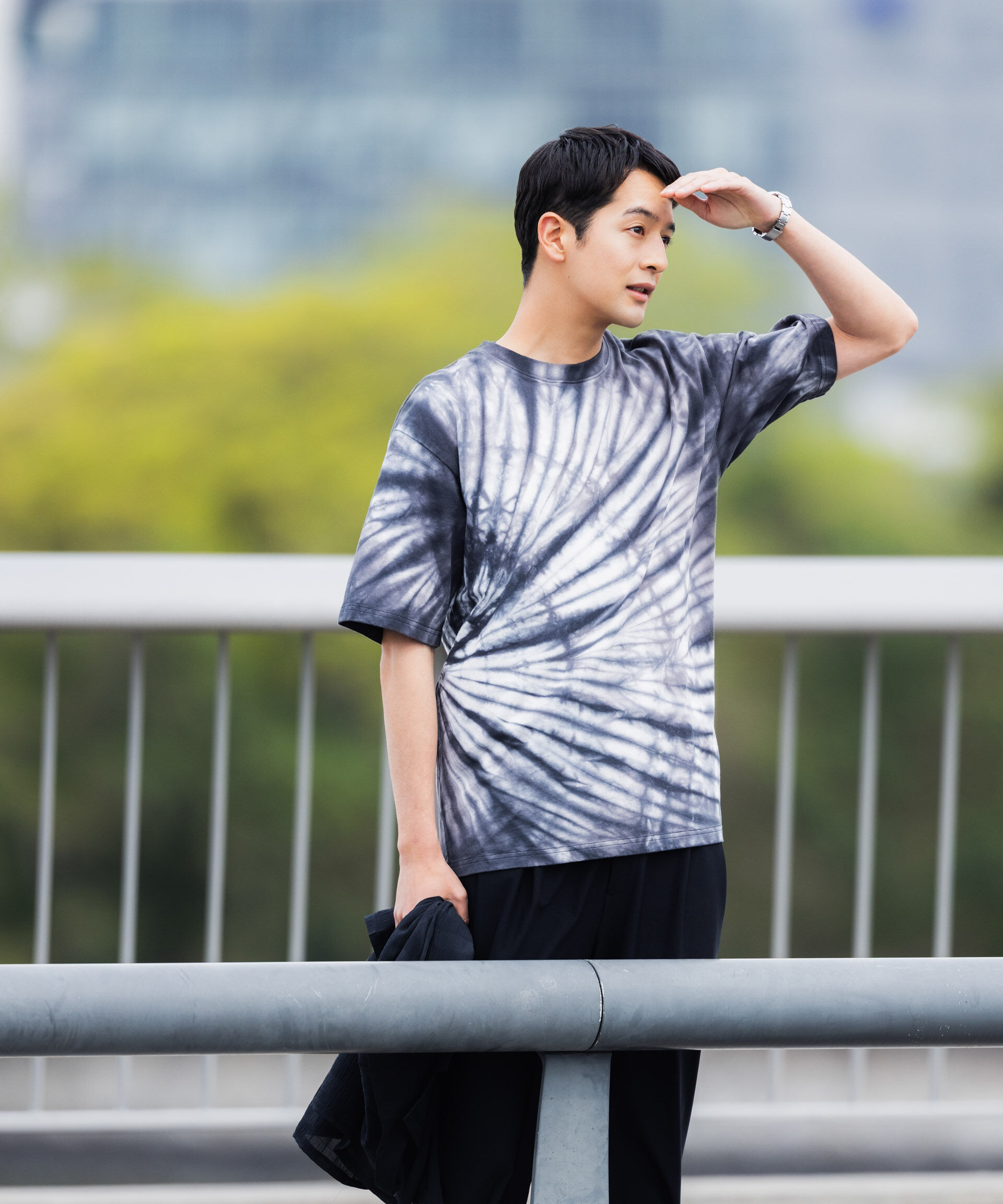 NANO universe「ブラックタイダイTシャツ」|Tシャツ・カットソー|