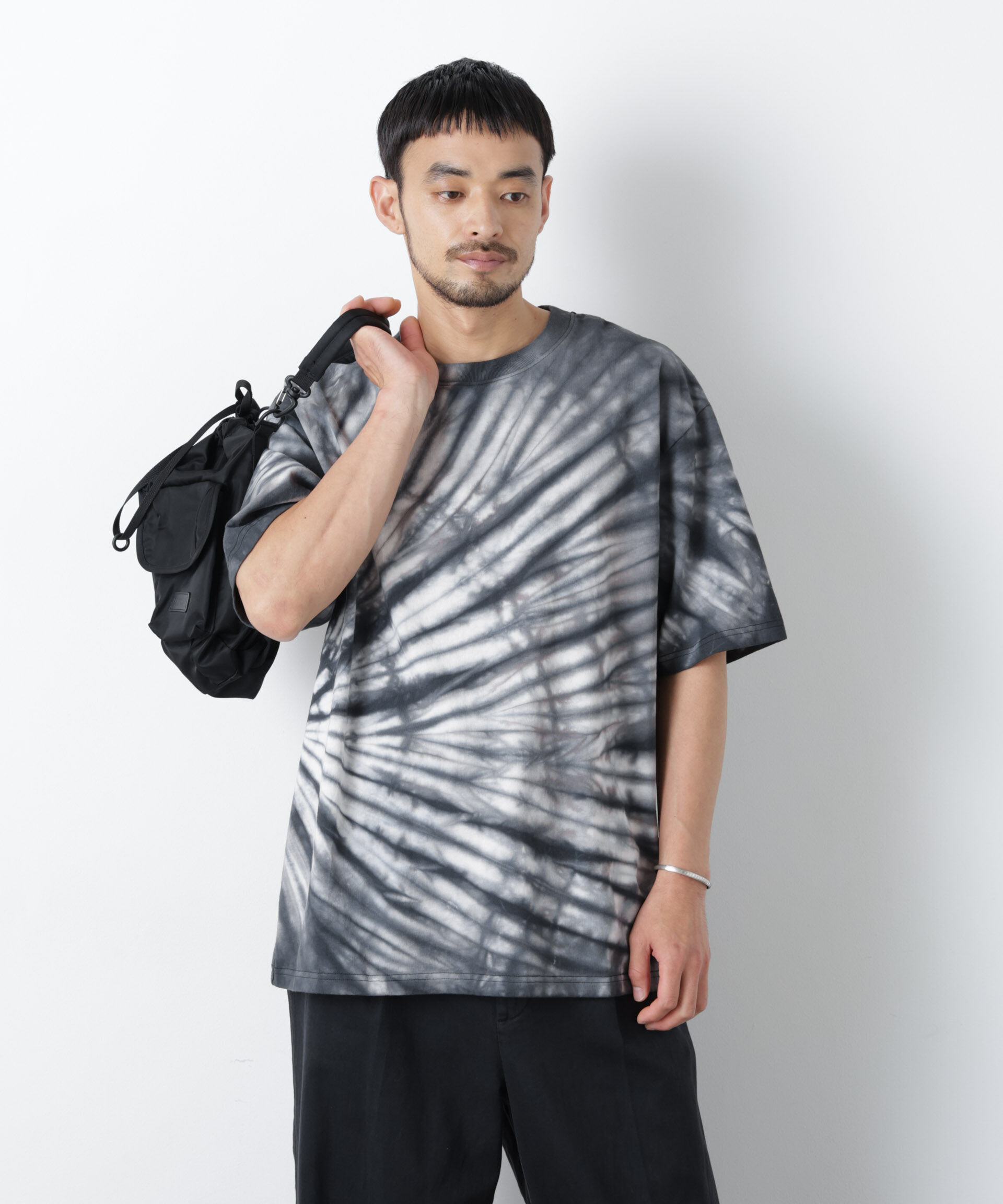 NANO universe「ブラックタイダイTシャツ」|Tシャツ・カットソー|