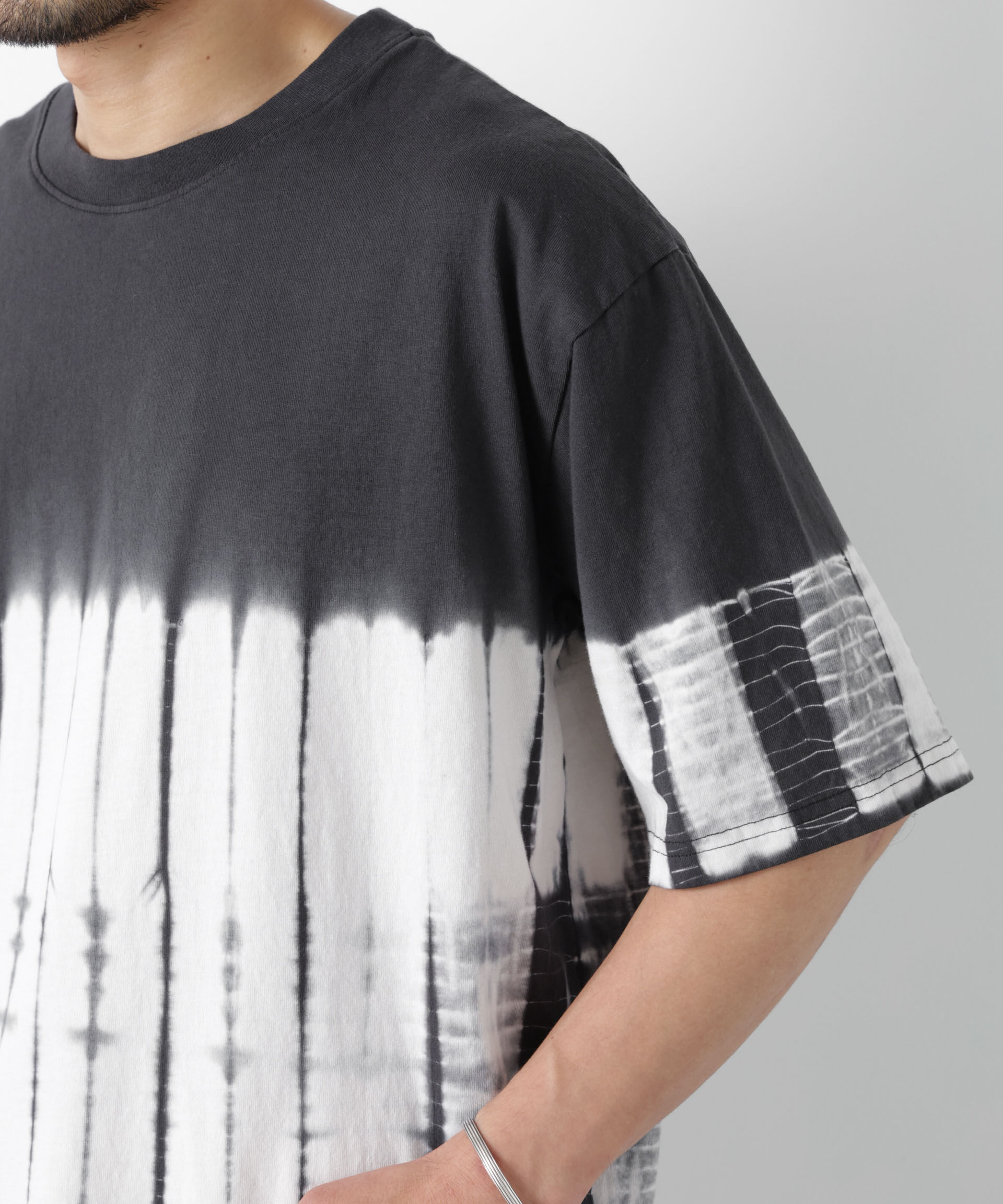 NANO universe「ブラックタイダイTシャツ」|Tシャツ・カットソー|