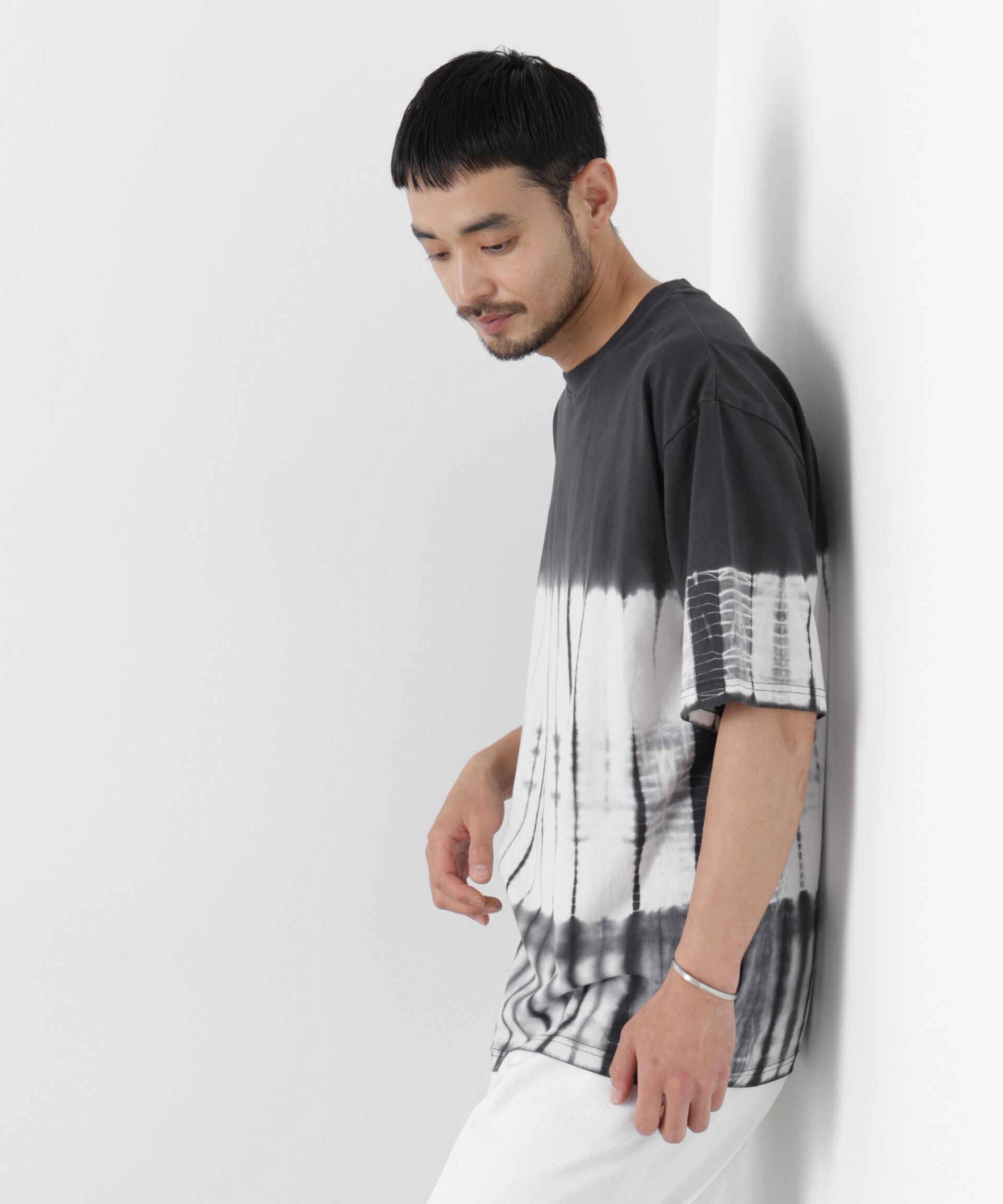 NANO universe「ブラックタイダイTシャツ」|Tシャツ・カットソー|