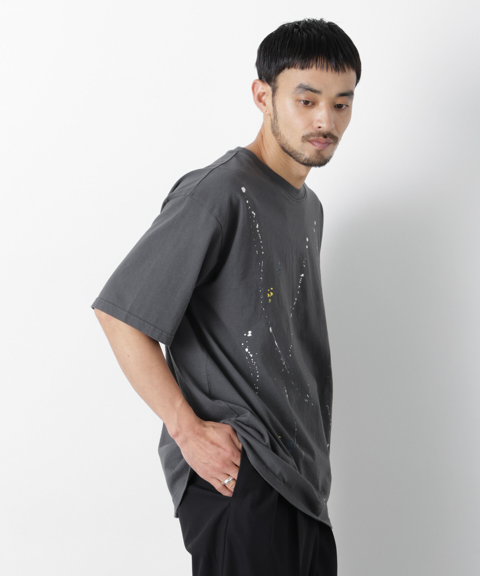 NANO universe「ブラックタイダイTシャツ」|Tシャツ・カットソー|