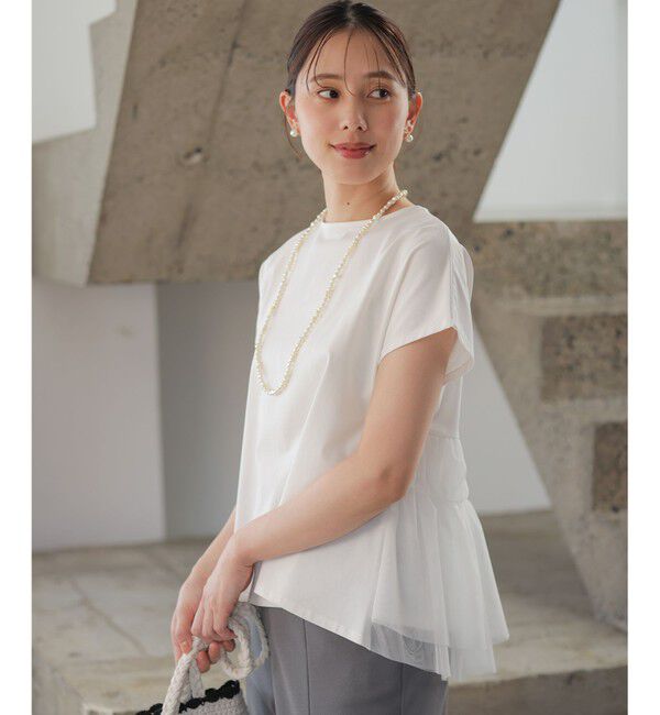 組曲「GIZAコットンチュールコンビ カットソー」|Tシャツ・カットソー|