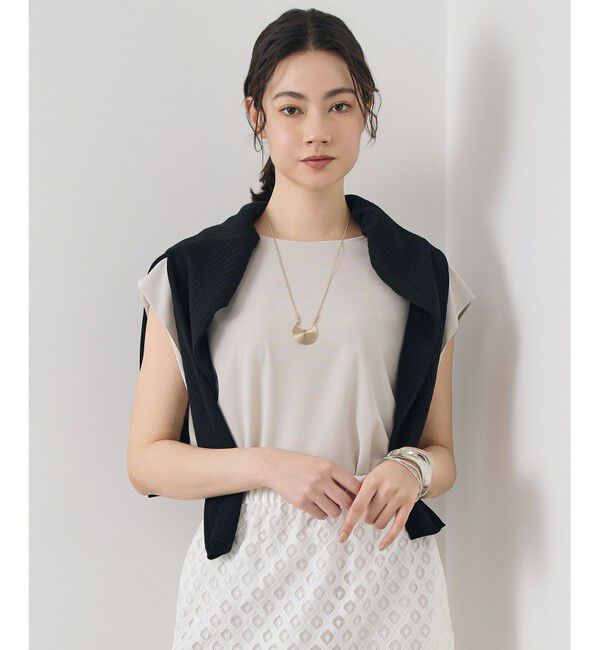 自由区「【WEB先行販売】ストレッチアムンゼンフレンチスリーブ カットソー」|Tシャツ・カットソー|ベージュ