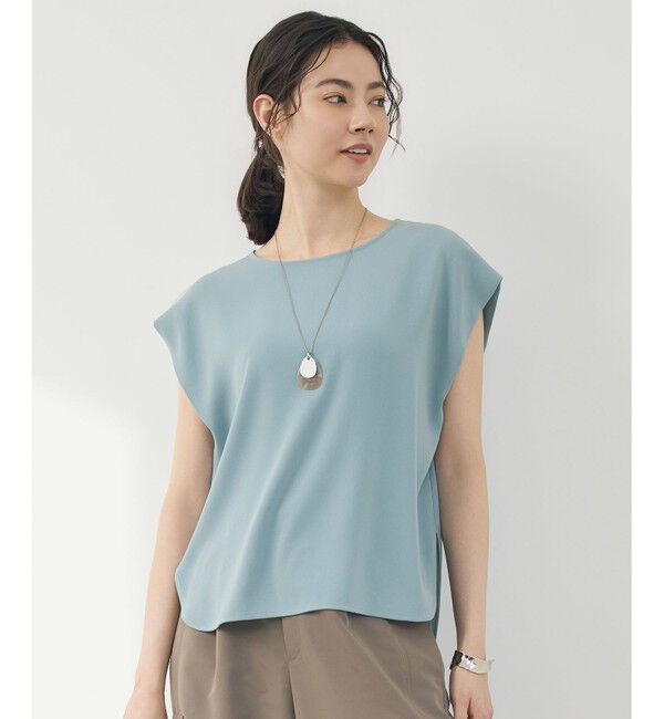 自由区「【WEB先行販売】ストレッチアムンゼンフレンチスリーブ カットソー」|Tシャツ・カットソー|サックス