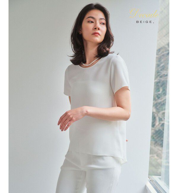 BEIGE,「【人気シリーズ】SHELBY / ハーフスリーブブラウス」|シャツ・ブラウス|White