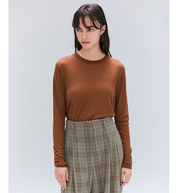 BEIGE,「【ロングセラー】SORE / シアーコットンクルーネックカットソー」|Tシャツ・カットソー|Brown