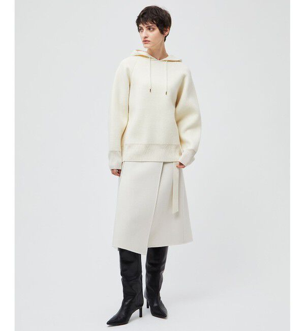 BEIGE,「GRASSE / サテンベルト付きリバーラップスカート」|スカート|