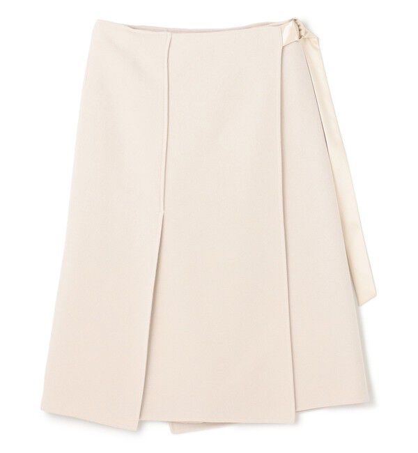 BEIGE,「GRASSE / サテンベルト付きリバーラップスカート」|スカート|