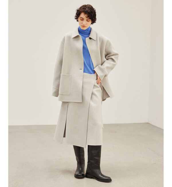 BEIGE,「GRASSE / サテンベルト付きリバーラップスカート」|スカート|