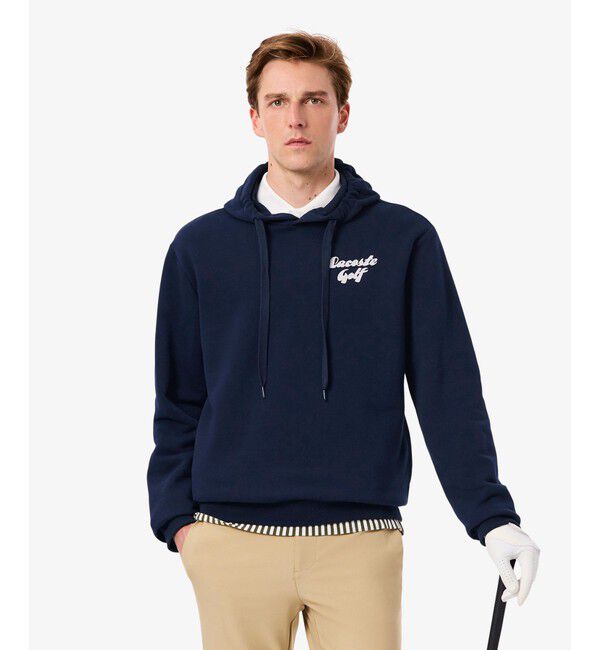 LACOSTE「プレイヤーバックプリントスウェットフーディー」|パーカー|