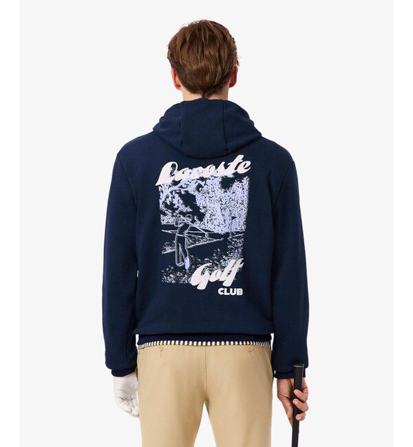 LACOSTE「プレイヤーバックプリントスウェットフーディー」|パーカー|