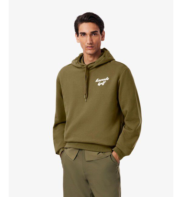 LACOSTE「プレイヤーバックプリントスウェットフーディー」|パーカー|
