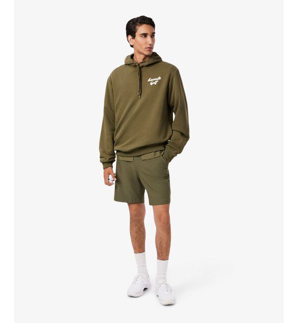 LACOSTE「プレイヤーバックプリントスウェットフーディー」|パーカー|