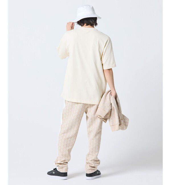LACOSTE「二層構造 消臭 速乾 UVカット ワンポイント アウトラインロゴクルーネック半袖Tシャツ」|Tシャツ・カットソー|