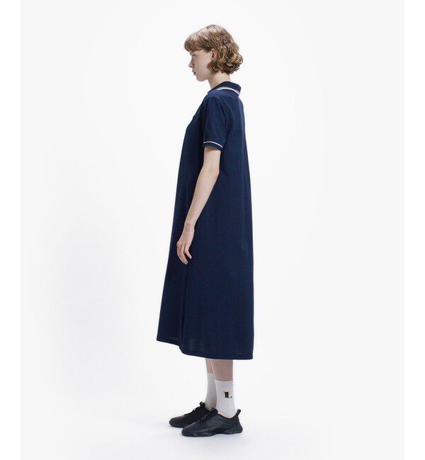 LACOSTE「ラインリブスキッパーネック鹿の子ポロドレス / ポロワンピース」|ワンピース|