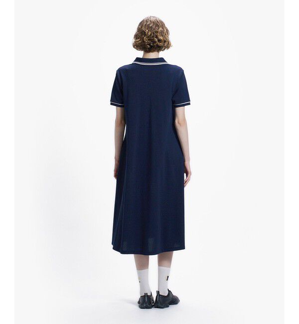 LACOSTE「ラインリブスキッパーネック鹿の子ポロドレス / ポロワンピース」|ワンピース|