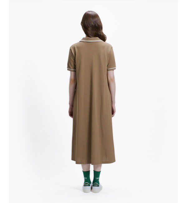 LACOSTE「ラインリブスキッパーネック鹿の子ポロドレス / ポロワンピース」|ワンピース|